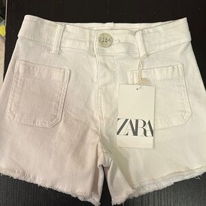 Zara girls  White Denim Shorts